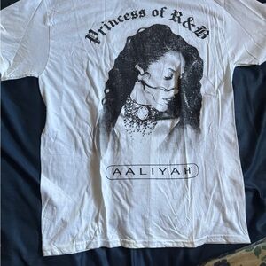 Aaliyah Graphic White Muscle Tee